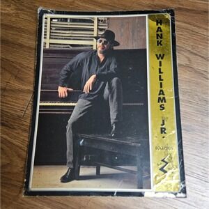 HANK WILLIAMS‎ JR. Bocephus Bio Note Colored Photo Card Size 8 X 10 VTG